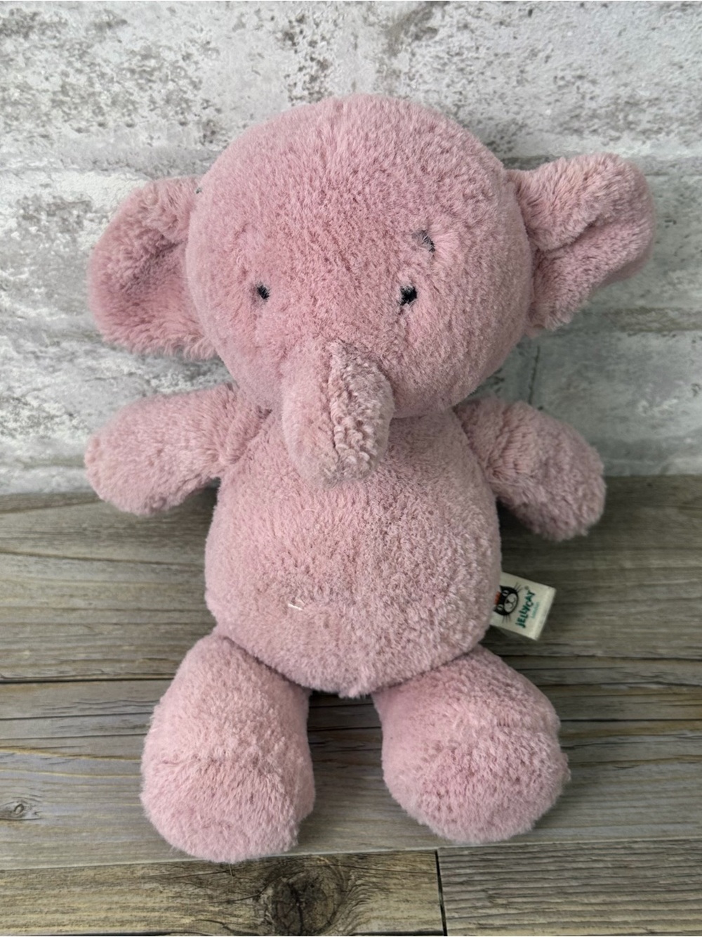Jellycat Ottie The Elephant Soft Toy Comforter Baby Soother Pink 4152